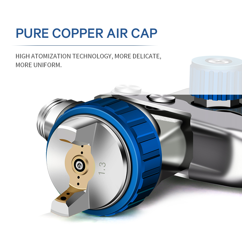 LVLP Gravity Spray Gun with 650ml PPS Cup System – Eco-Friendly Paint Sprayer with Precision Blue Controls for Automotive & Industrial Use