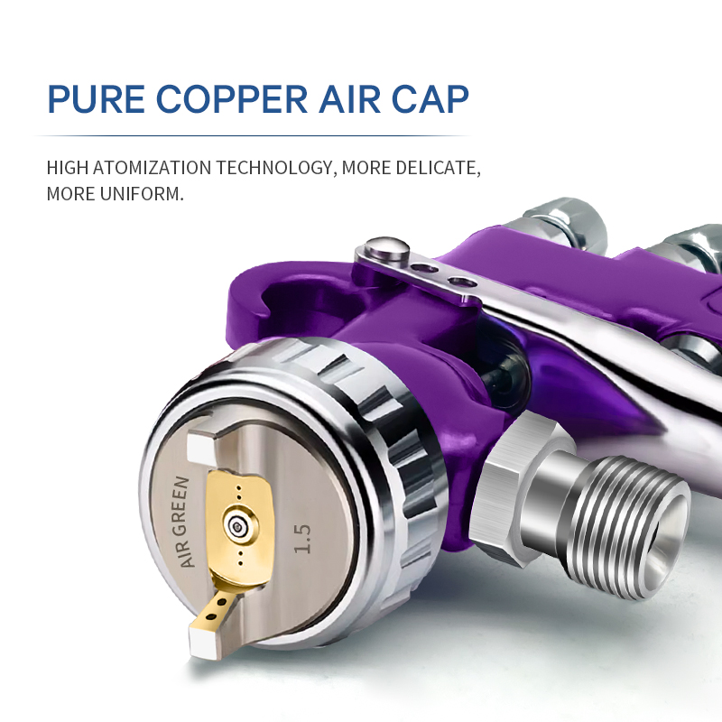HVLP Spray Gun with 1.5mm Pure Copper Air Cap – High Atomization