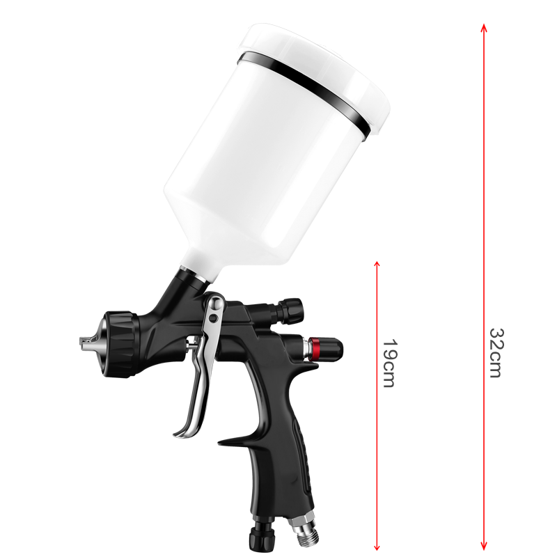 V-8007 Black LVLP Automotive Refinish Spray Gun – Precision Low Pressure Paint Sprayer
