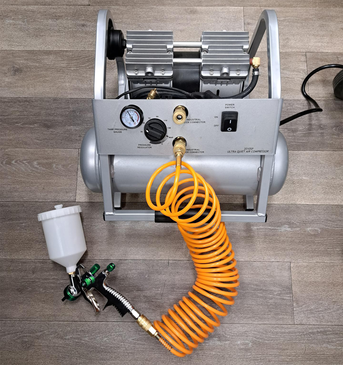 Sicopro SK-2011 LVLP Spray Gun Kit with Plastic Carry Case – 4 Nozzles, Gauge, Tools & 600ml Cup