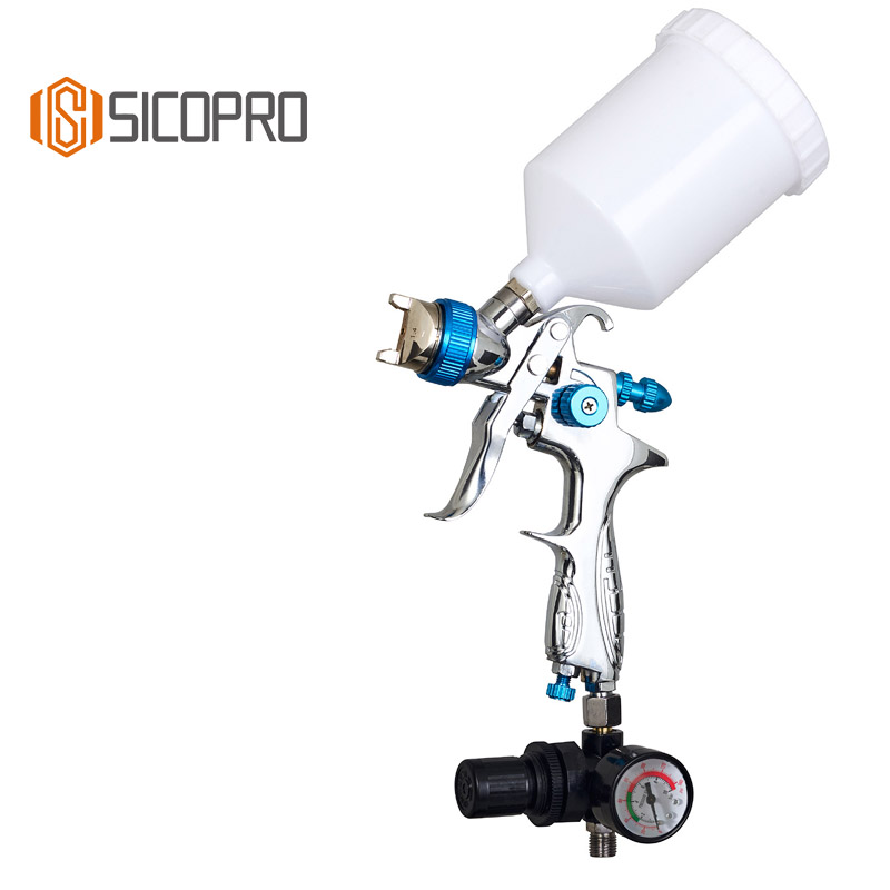 SICOPRO 887 LVLP Gravity Feed Spray Gun with Pressure Gauge – Automotive and Furniture Refinishing