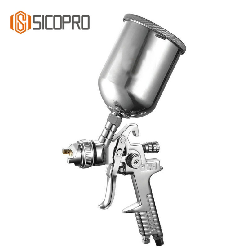 H-827G LVLP Gravity Spray Gun – Stainless Nozzle, 600/1000ml Cup, for Automotive, Furniture, DIY