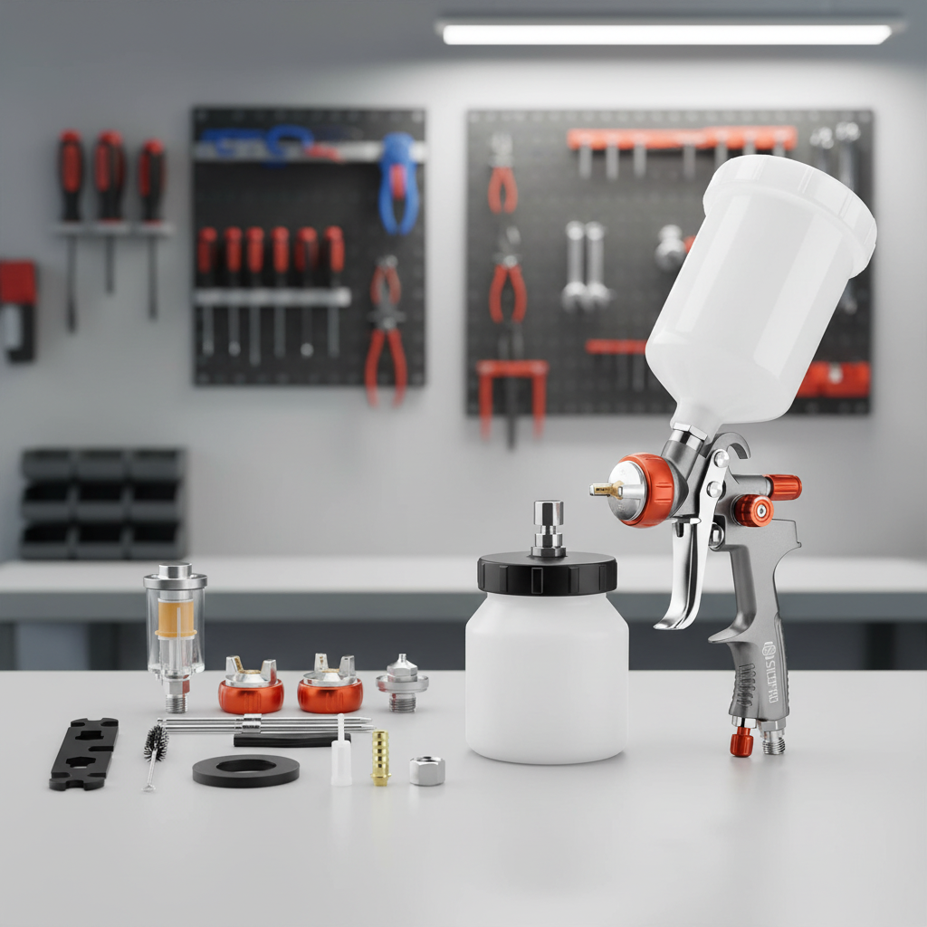 SK-100B LVLP Professional Automotive Paint Spray Gun Kit 600ml Gravity Feed