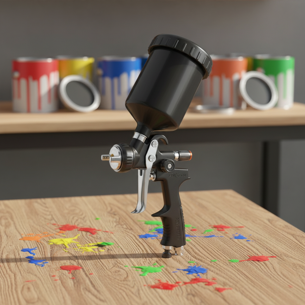 SK-100 LVLP Fine Finish Spray Gun Black Professional Coating Tool