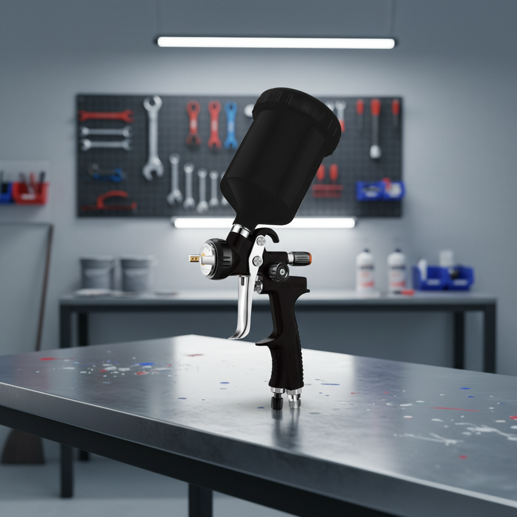 Black LVLP Spray Gun SK-100 Gravity Feed Professional Paint Sprayer