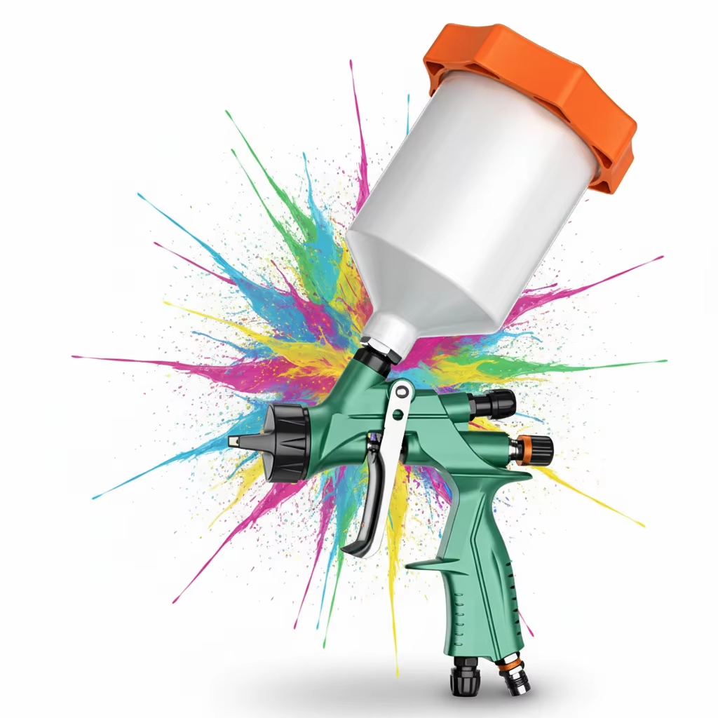Professional LVLP Automotive Paint Spray Gun Gravity Feed 600ml Cup