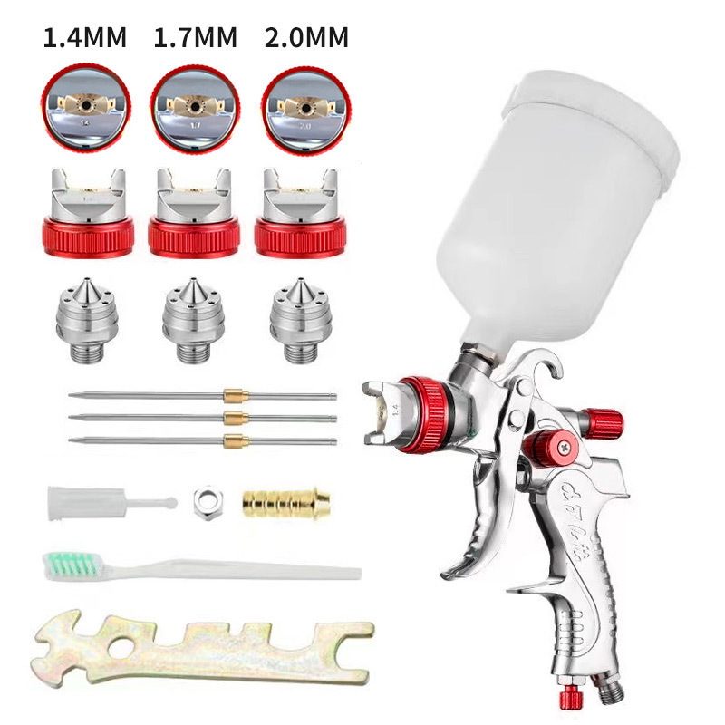High-Precision Pneumatic Spray Gun Kit with 1.4/1.7/2.0mm Nozzles