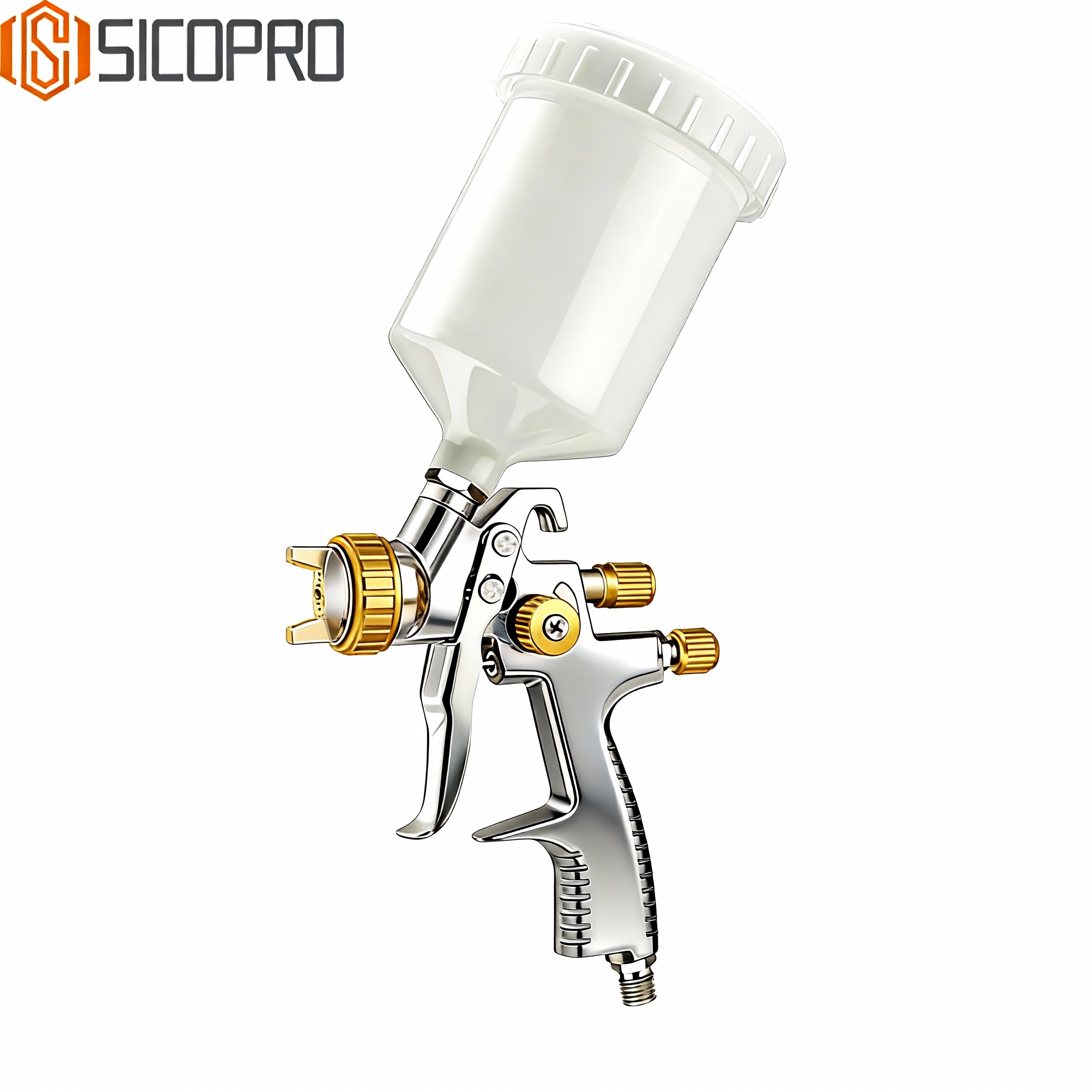 SICOPRO Gravity LVLP Spray Gun – High-Efficiency Fine Finish Paint Gun with 600ml Plastic Cup