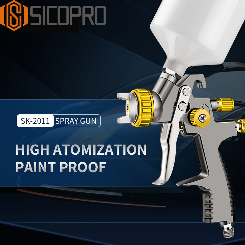 SK-2011 LVLP Spray Gun with Wide Fan Pattern for Uniform Coating
