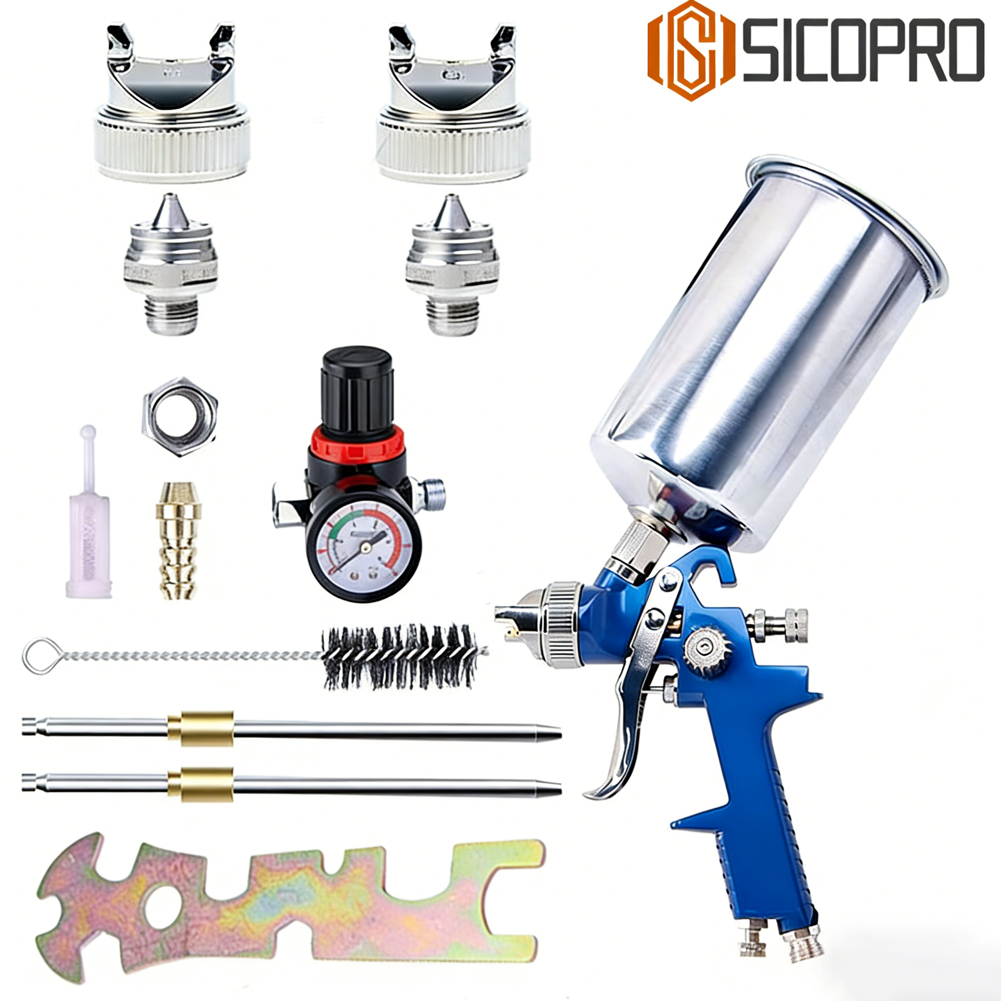Refinished Painting LVLP Spray Gun Kit - Blue