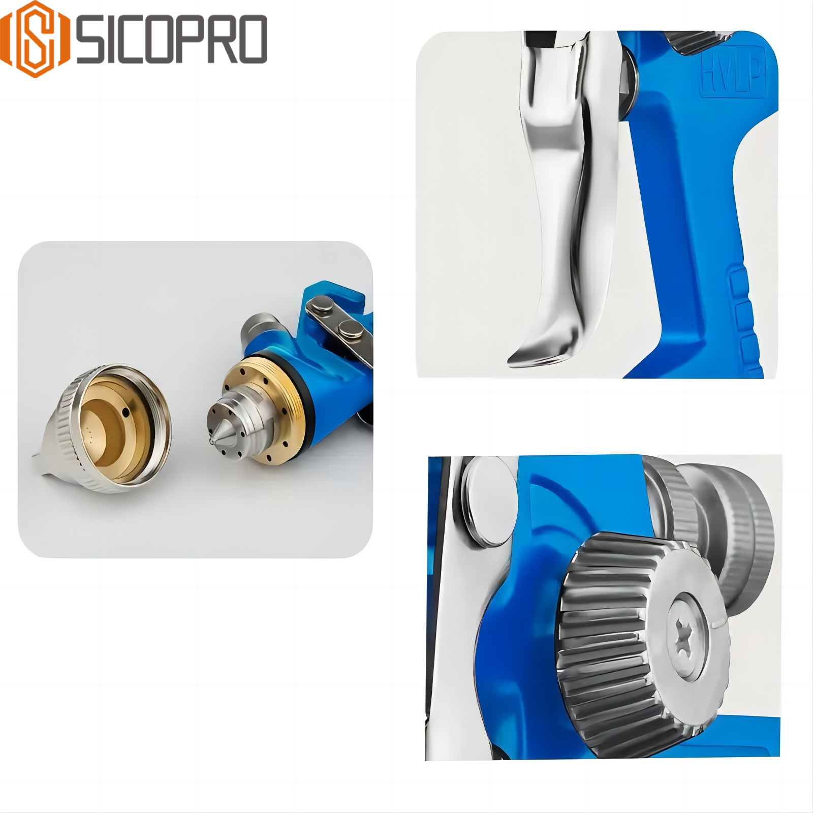 SICOPRO HVLP Spray Gun Set – Refinished Paint Gun with Accessories H-827P