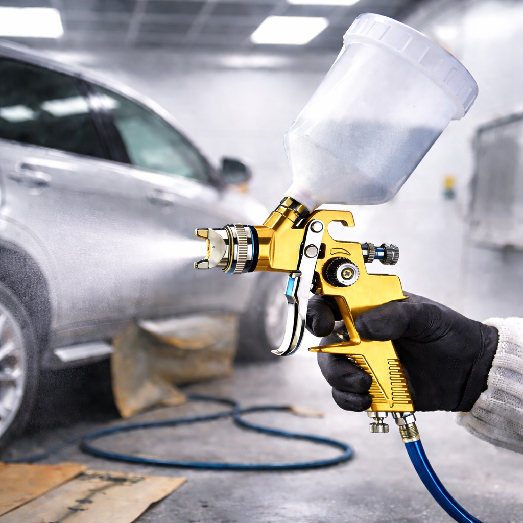 H-970P GOLD LVLP Gravity Feed Spray Gun – Professional Automotive Paint Gun