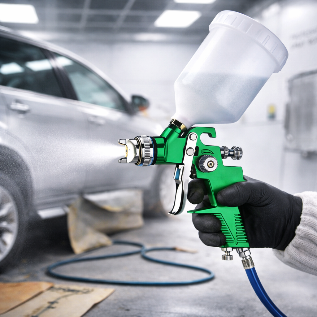 H-970P GREEN LVLP Gravity Spray Gun – Industrial & Car Paint Sprayer