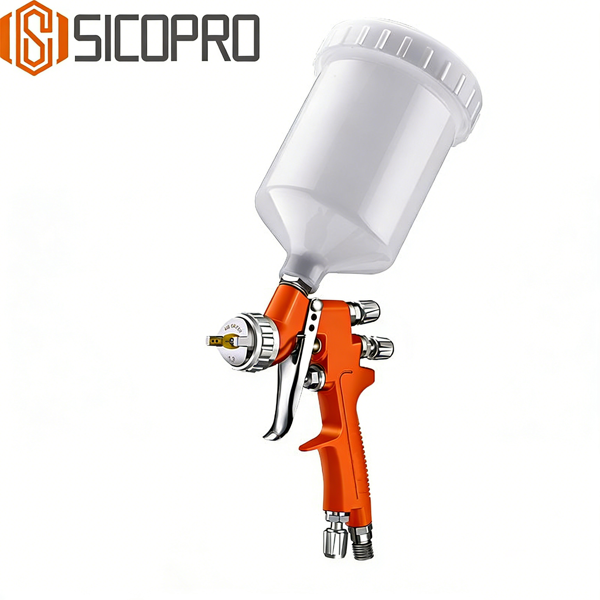 SICOPRO MP-791 Orange LVLP Spray Gun – Vibrant Gravity Feed Spray Tool for Professional Refinish Work