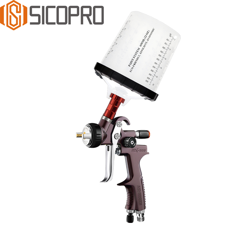 SK-100 HVLP Spray Gun with PPS Compatible Measuring Cup – 1.3mm Nozzle Paint Tool