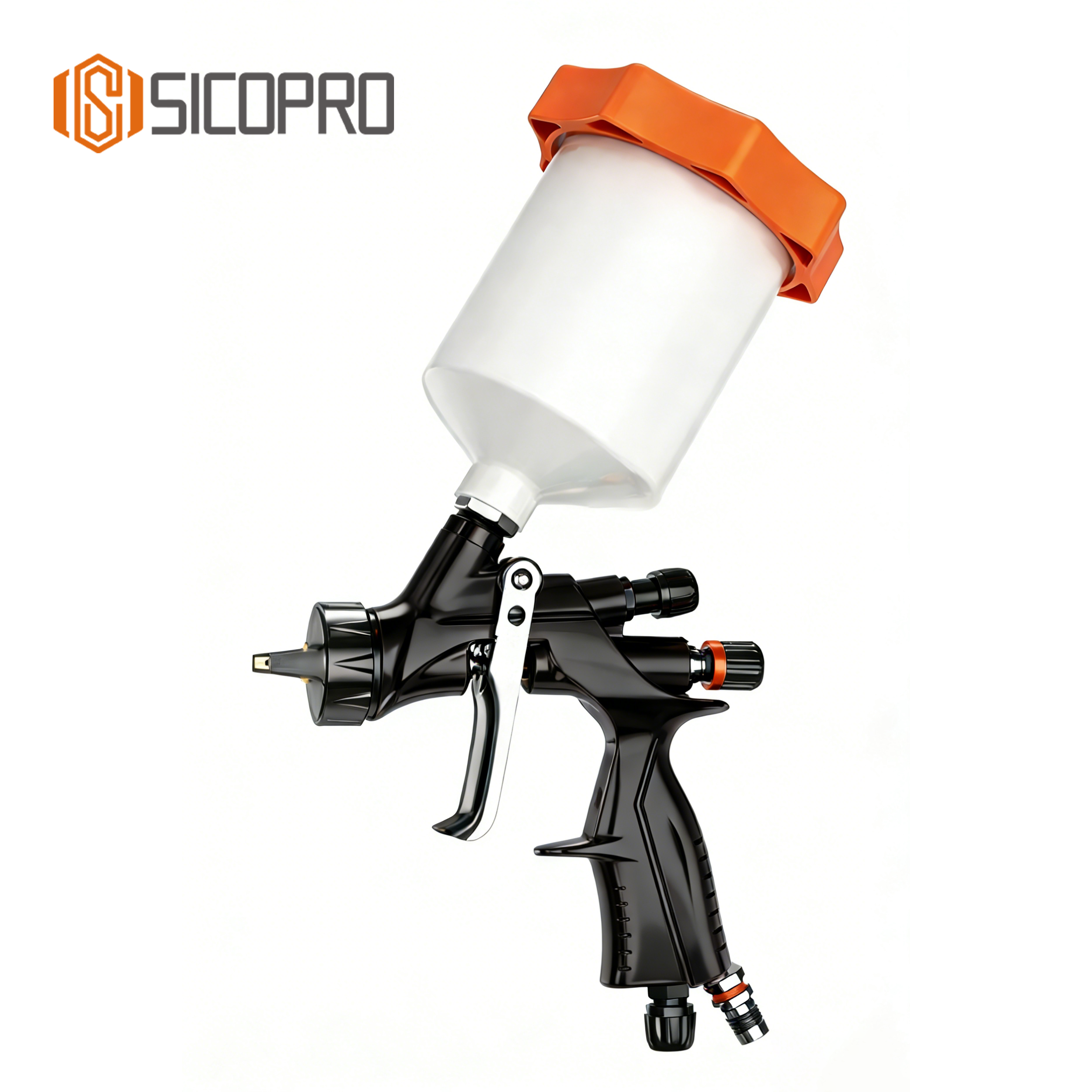 Refinished LVLP Spray Gun SK200 – High Transfer Efficiency for Automotive & Industrial Use (Black)
