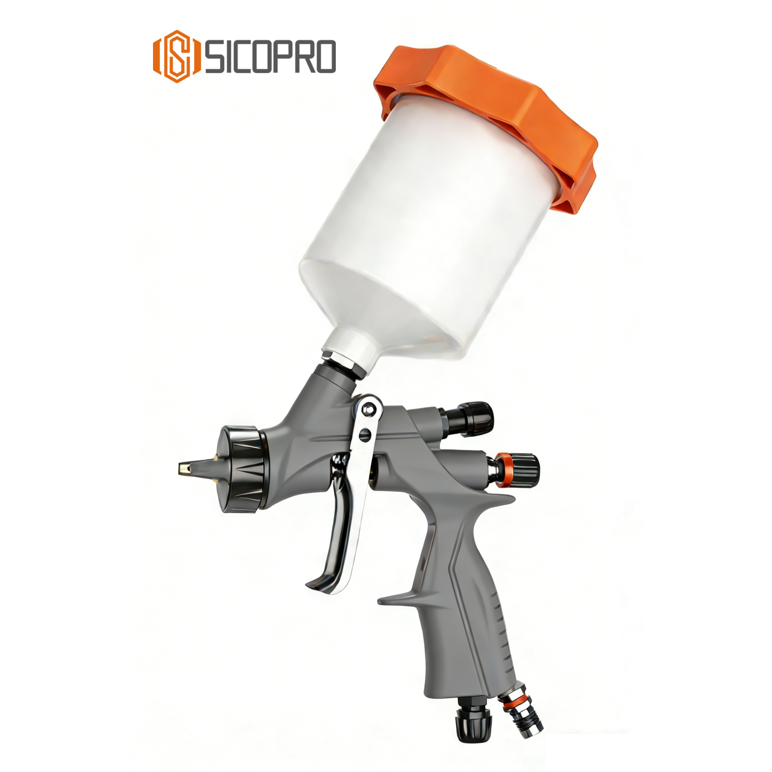 Refinished LVLP Spray Gun SK200 – High Transfer Efficiency for Automotive & Industrial Use (Gray)