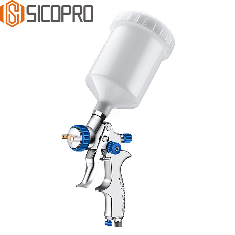 SK-2010A HVLP Spray Gun – Silver & Blue Gravity Feed Paint Gun with 1.3mm Nozzle