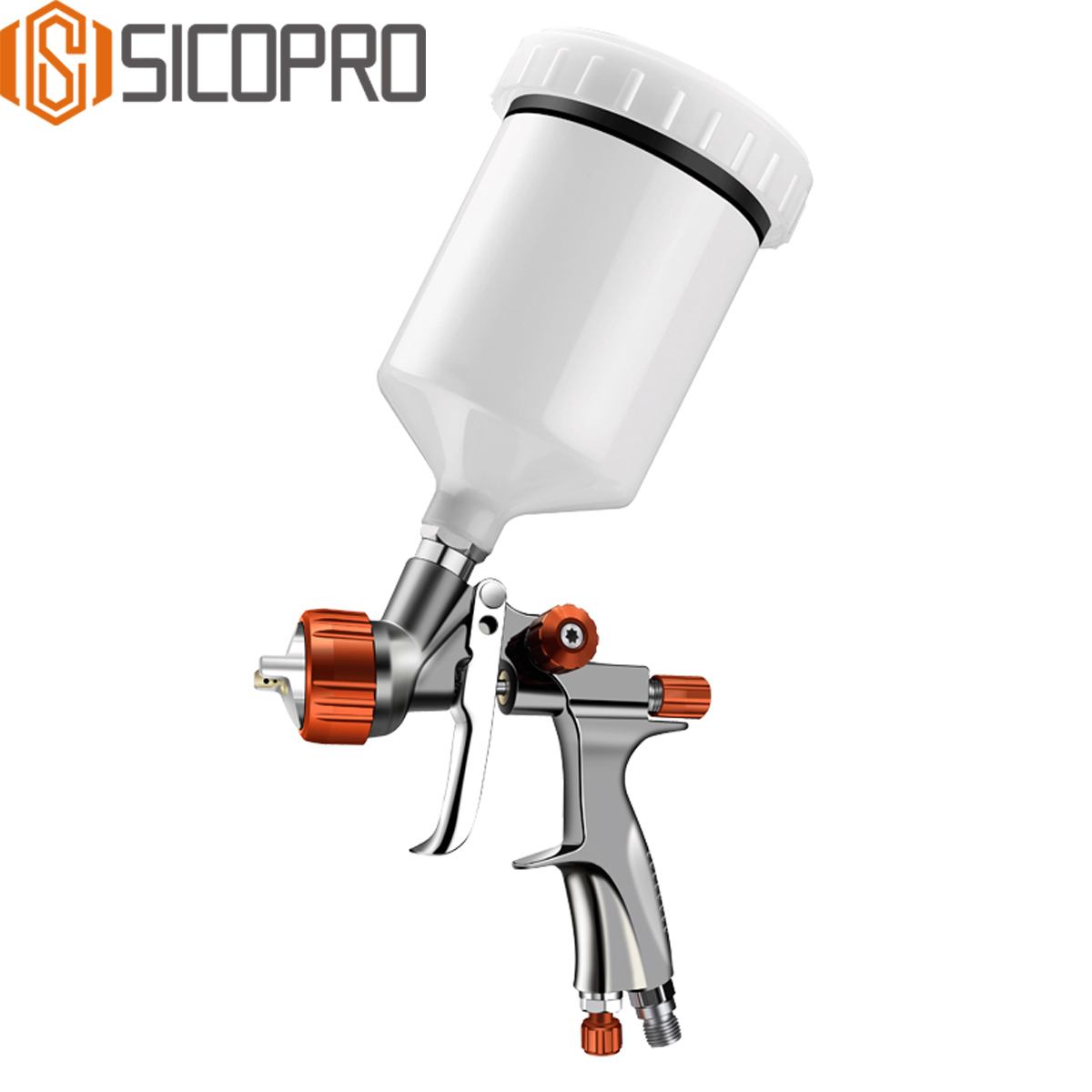 SK-80 HVLP Spray Gun – Chrome Finish Automotive Paint Gun with 1.3mm Nozzle