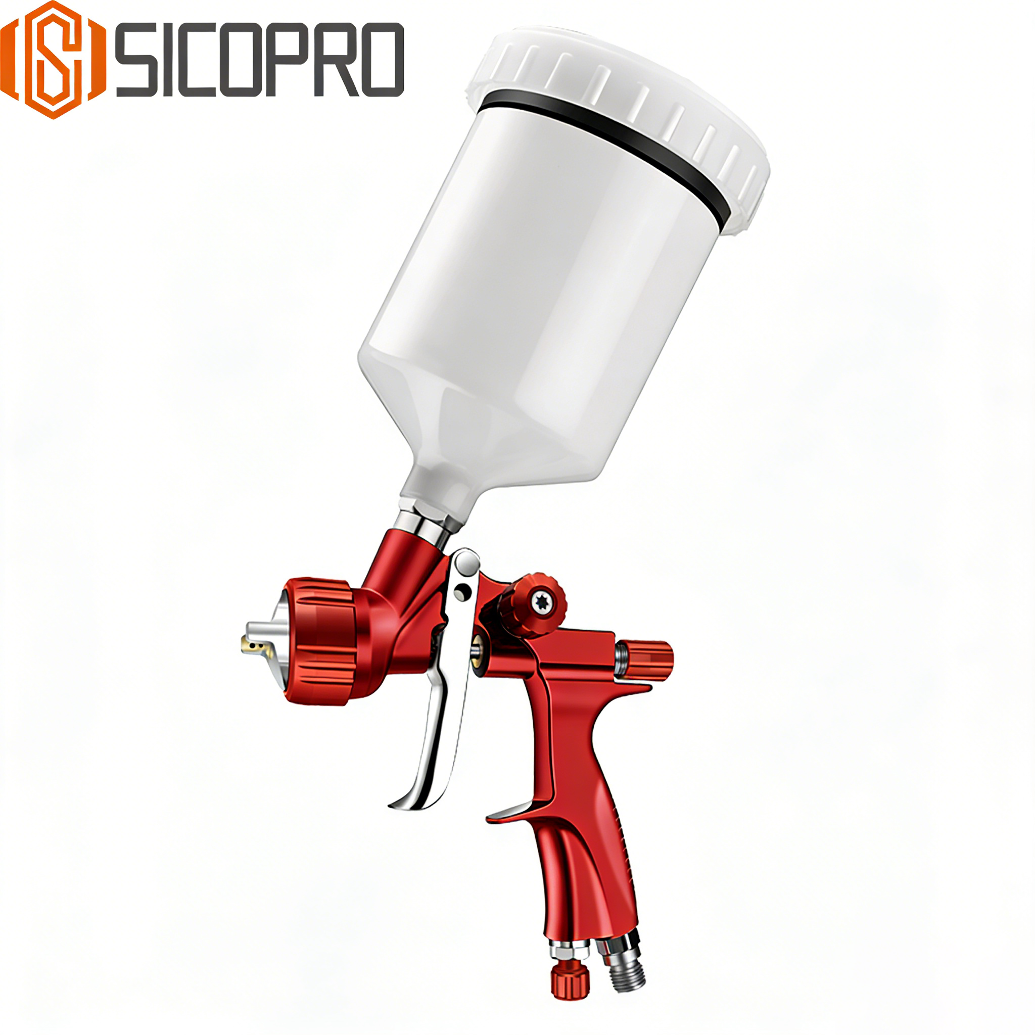 SK-80 RED LVLP Spray Gun – Professional Gravity Feed Paint Tool