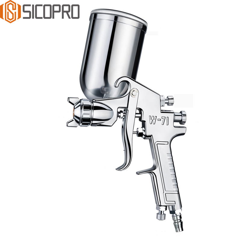 W-71G LVLP Gravity Feed Spray Gun - 400ml Chrome Finish