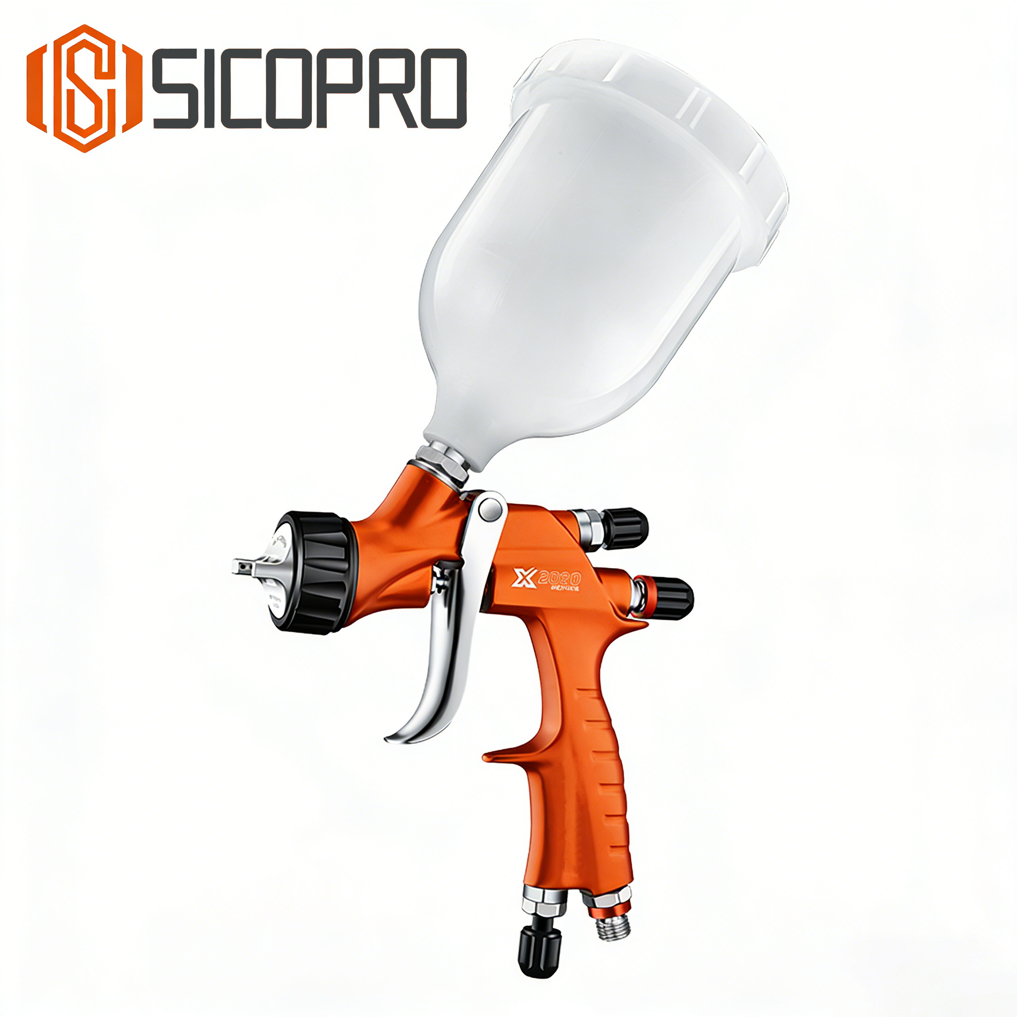 SICOPRO TE-S LVLP Gravity Spray Gun – Air Green Eco Paint Gun for Automotive & Industrial Coating