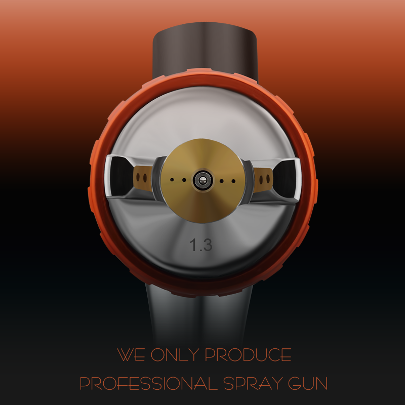 S-400 LVLP Spray Gun – Black & Orange Precision Refinish Sprayer with Gravity Cup