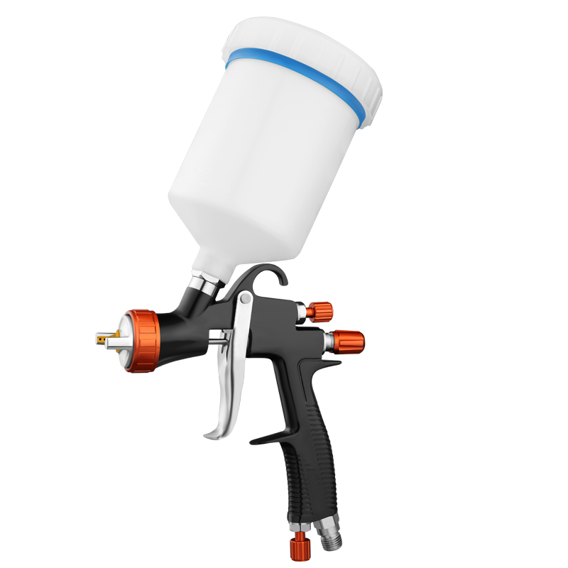 S-400 LVLP Spray Gun – Black & Orange Precision Refinish Sprayer with Gravity Cup
