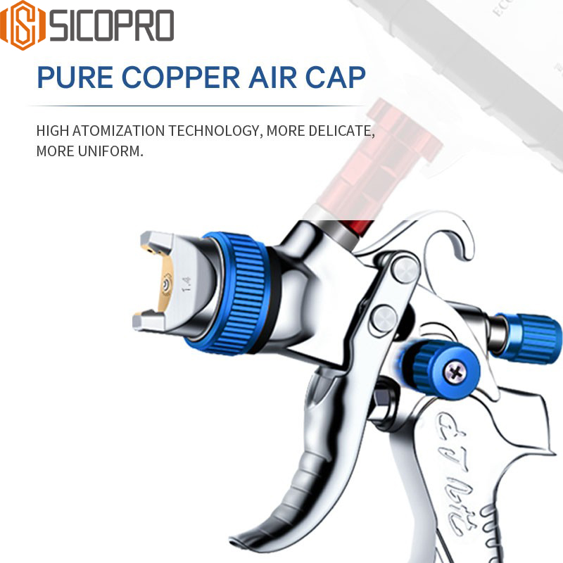 SICOPRO SK-2008 Spray Gun – Pure Copper Air Cap