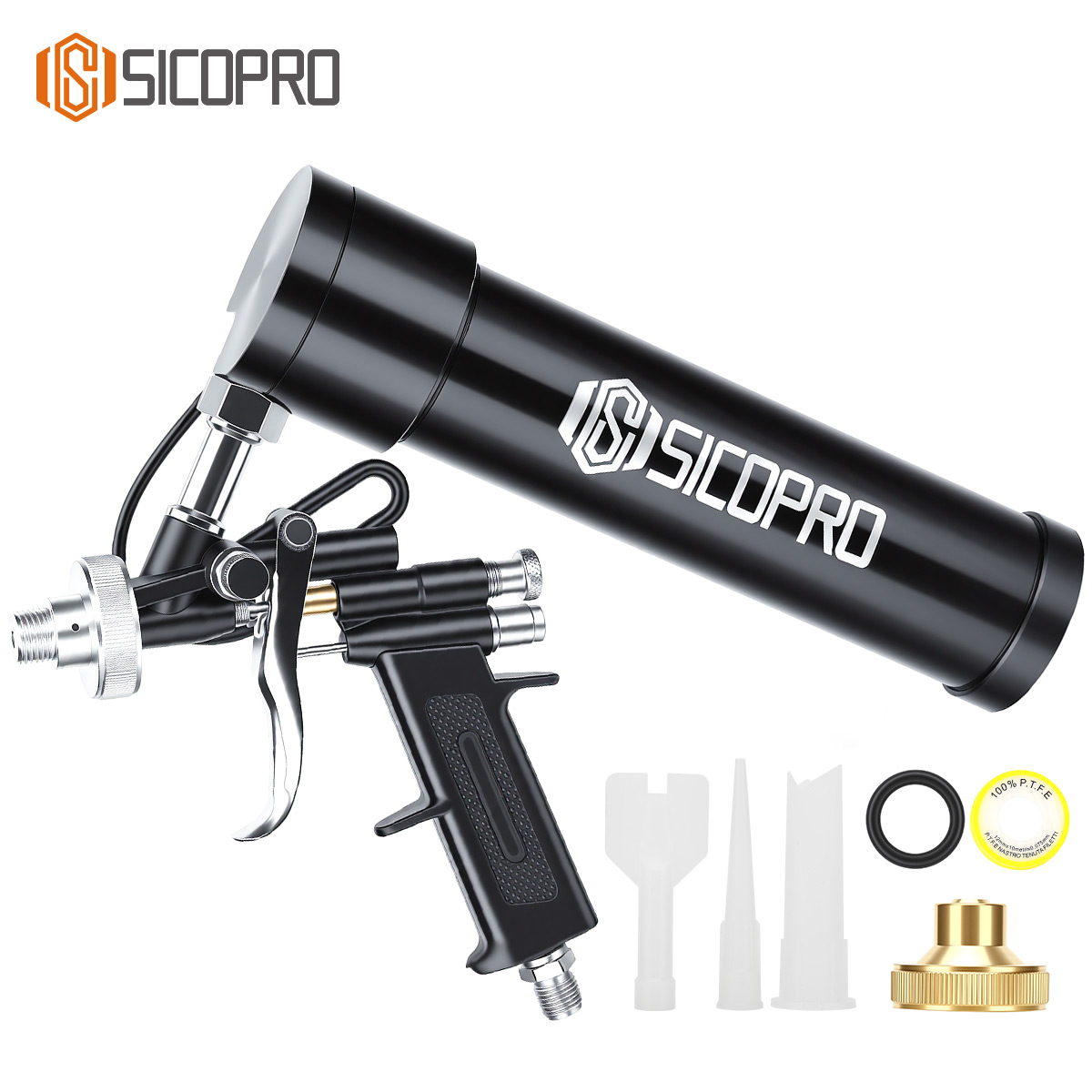 SICOPRO Pistola de pintura LVLP de gravedad superior para retoques automotrices y muebles