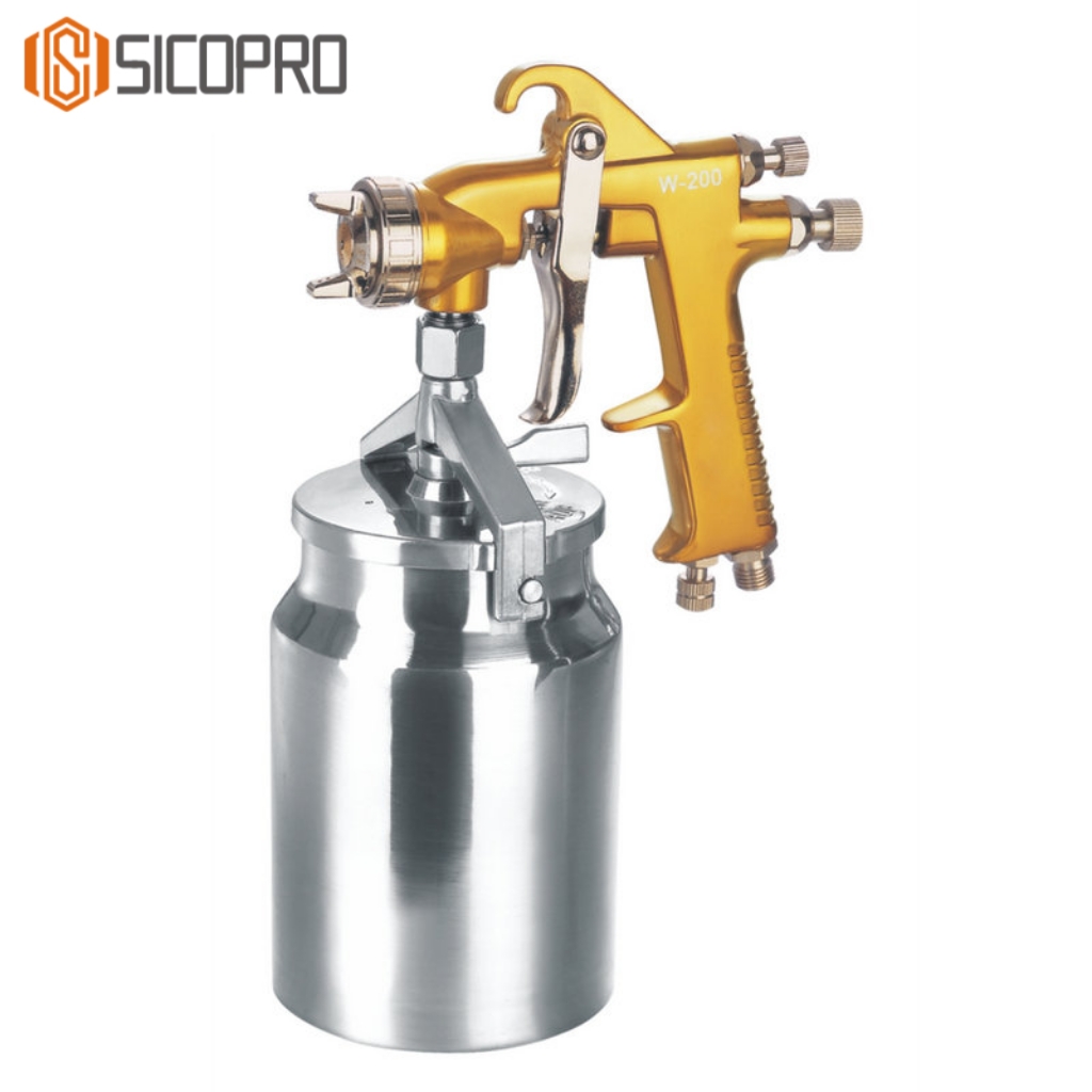 W-200 Professional Siphon Feed Spray Gun with Aluminum Pressure Cup for Industrial Coating