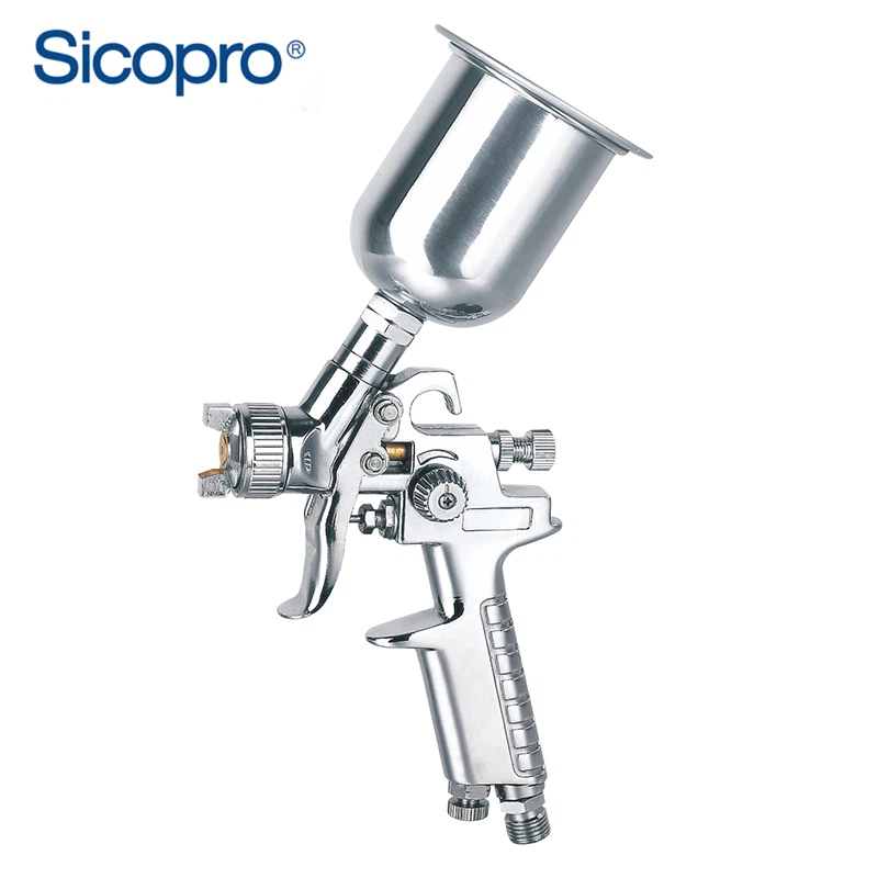 Mini HVLP Spray Gun with 0.8mm Nozzle and 125cc Aluminum Cup