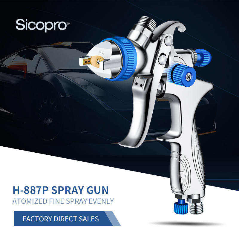 H-887P HVLP Spray Gun with 600ml Cup – Adjustable Nozzle for Automotive & Industrial Painting
