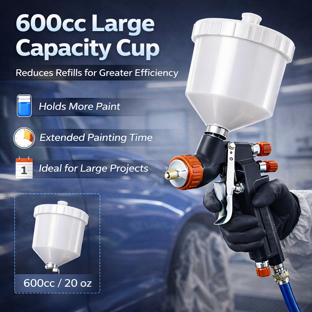 HVLP Gravity Spray Gun for Cabinet and Wood Furniture Finishing