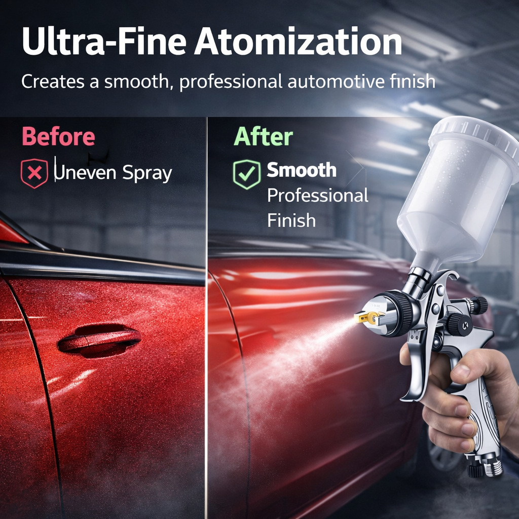 Ultra‑Fine Atomization LVLP Spray Gun 1.4mm Gravity Feed Automotive Paint Gun