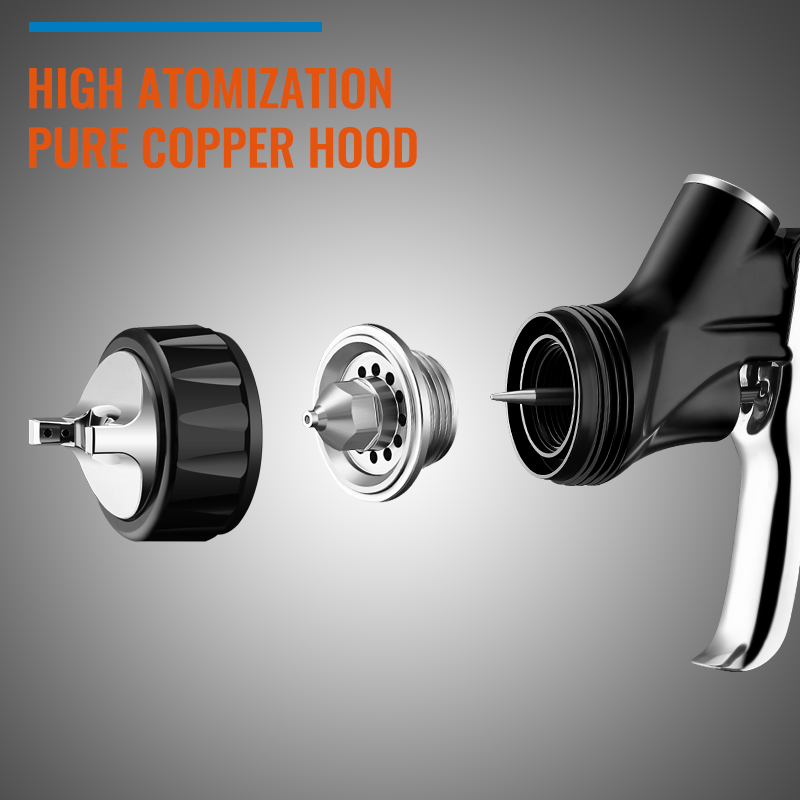 V-8007 Black LVLP Automotive Refinish Spray Gun – Precision Low Pressure Paint Sprayer