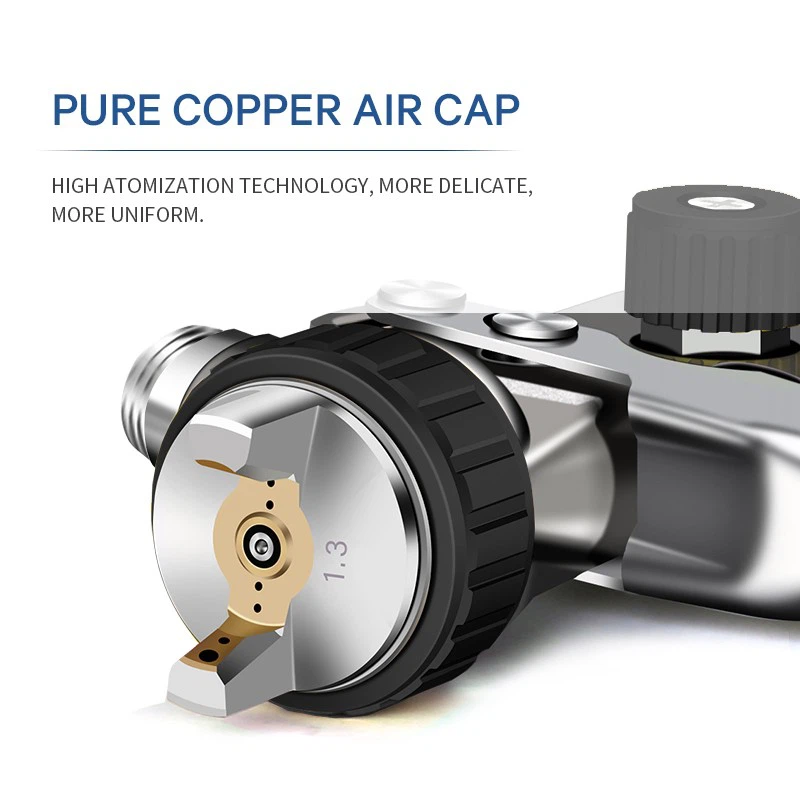 SK-2011 Professional LVLP Spray Gun – 1.4mm Nozzle, 600ml Gravity Feed, Black Control Knobs