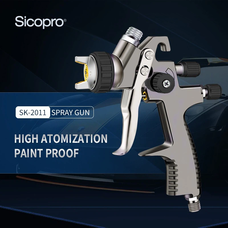 SK-2011 Professional LVLP Spray Gun – 1.4mm Nozzle, 600ml Gravity Feed, Black Control Knobs