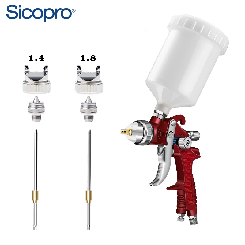 High-Performance LVLP Spray Gun SK-897 for Automotive & Furniture Painting – 600ml Gravity Feed (Red)