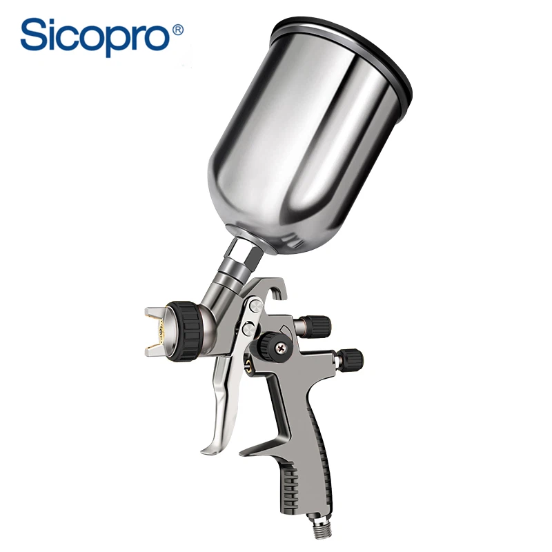 SK-2011 Professional LVLP Spray Gun – 1.4mm Nozzle, 600ml Gravity Feed, Black Control Knobs