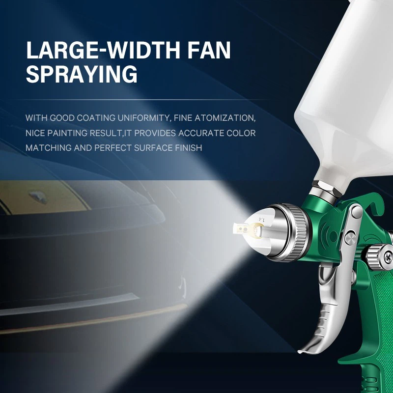 SK-897 LVLP Spray Gun – Green High Atomization 600ml Gravity Feed for Automotive Refinishing