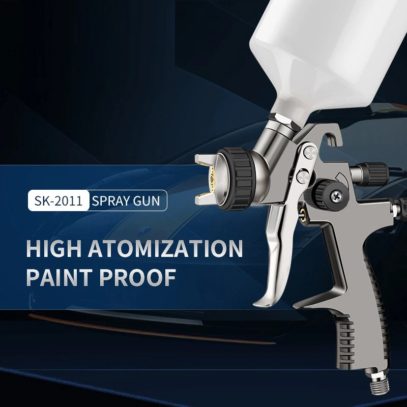 SK-2011 Professional LVLP Spray Gun – 1.4mm Nozzle, 600ml Gravity Feed, Black Control Knobs