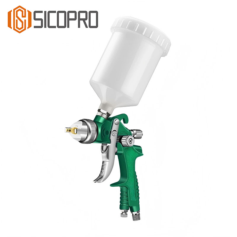 897 LVLP Green Spray Gun - High Precision Gravity Feed Tool