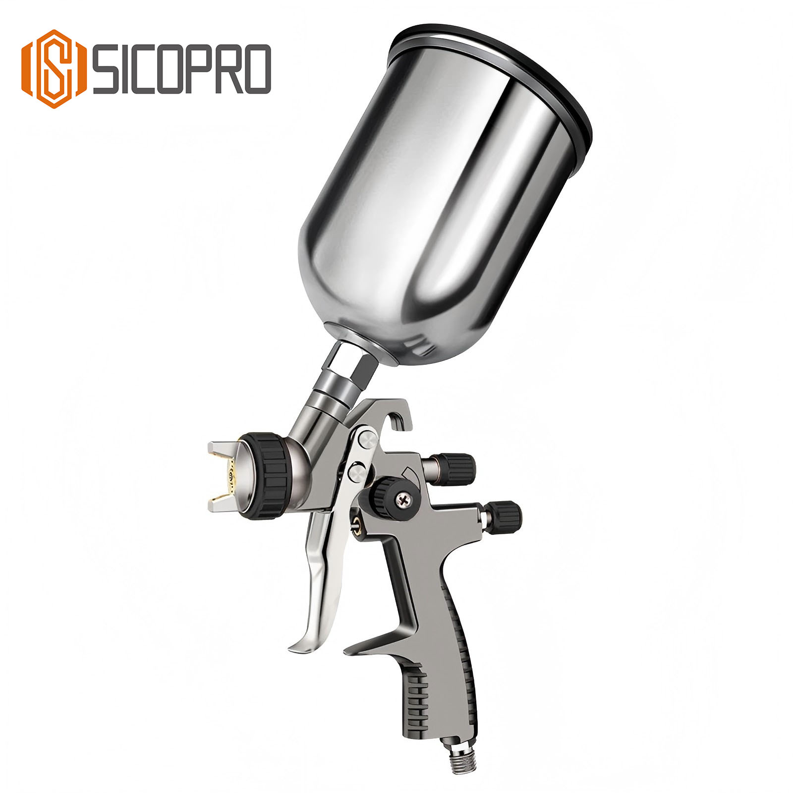 SICOPRO SK-2011 Chrome LVLP Spray Gun – Fine Finish Coating Tool