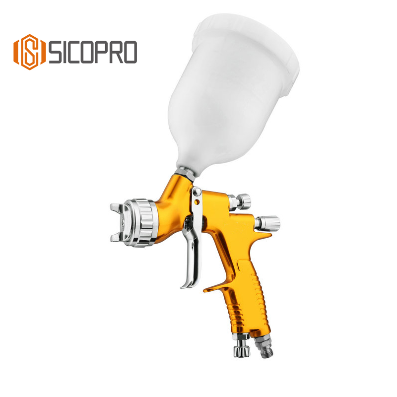 TTS LVLP Gravity Feed Spray Gun with Golden Body