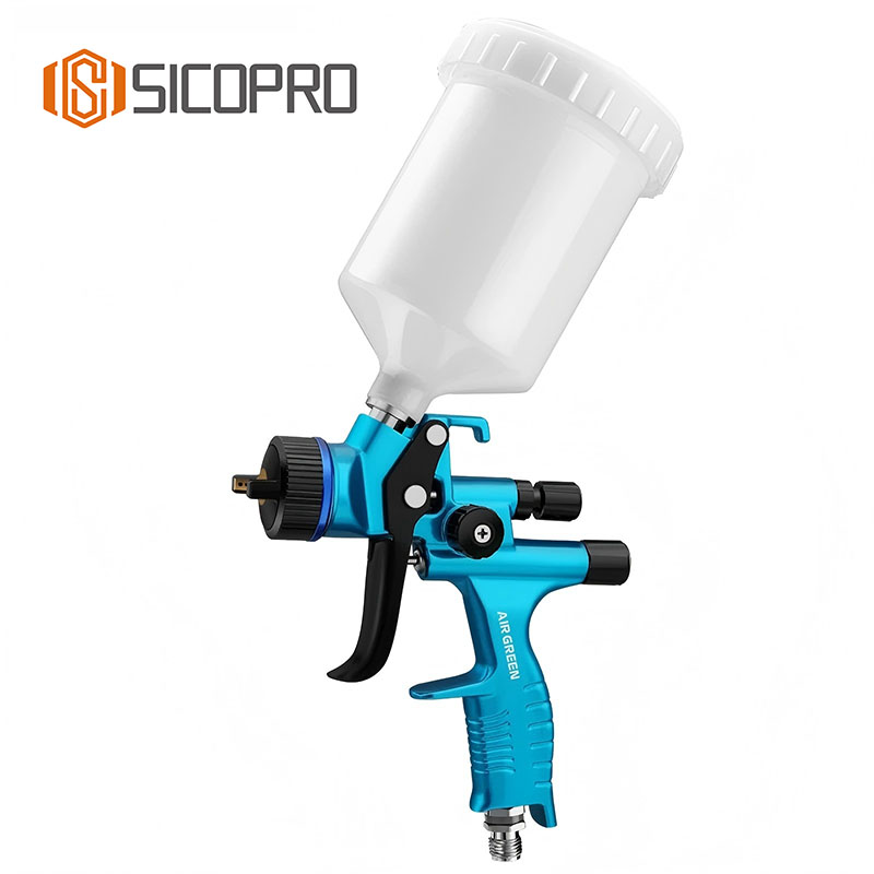Sicopro SK-2021 LVLP Spray Gun – Gravity Feed, Professional Refinished Painting Gun, 600ml Plastic Cup