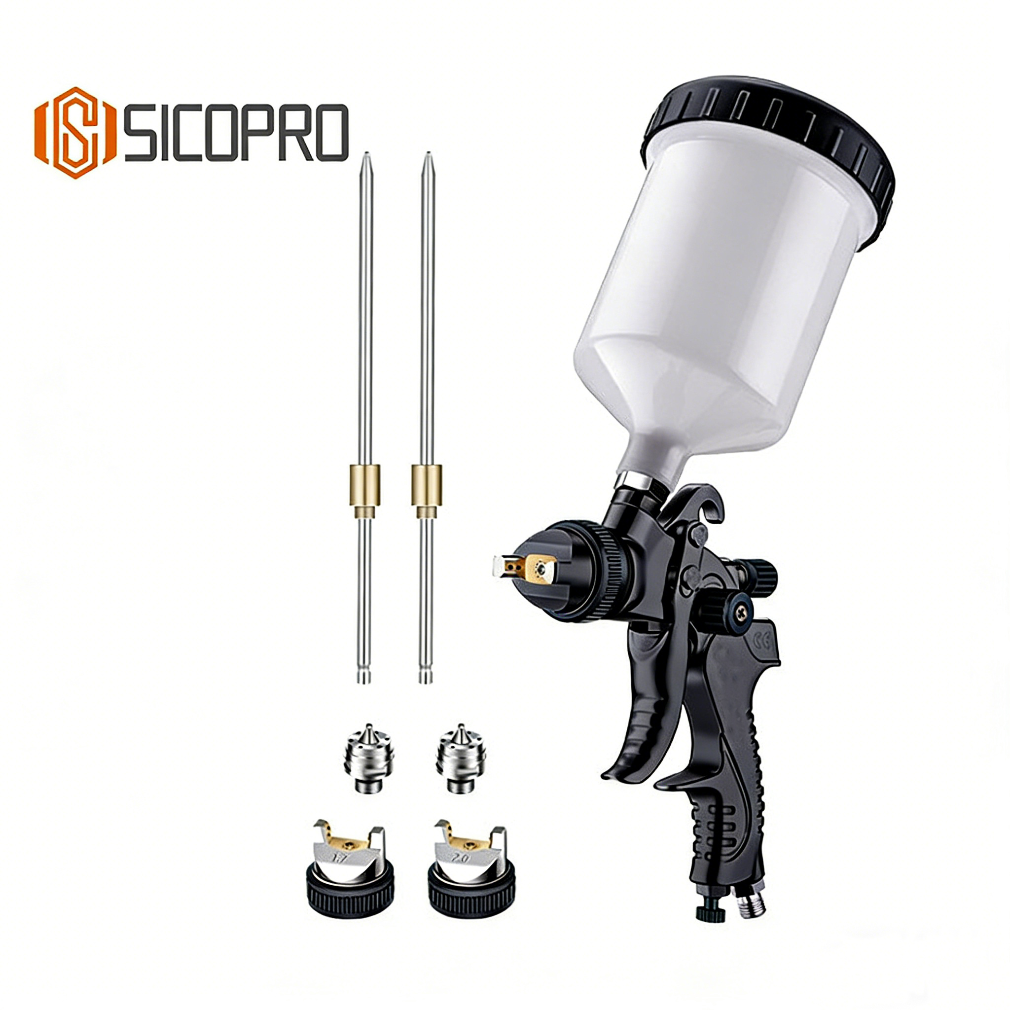 LVLP Spray Gun SK2008 – High Precision Low Pressure Gravity Feed Paint Gun