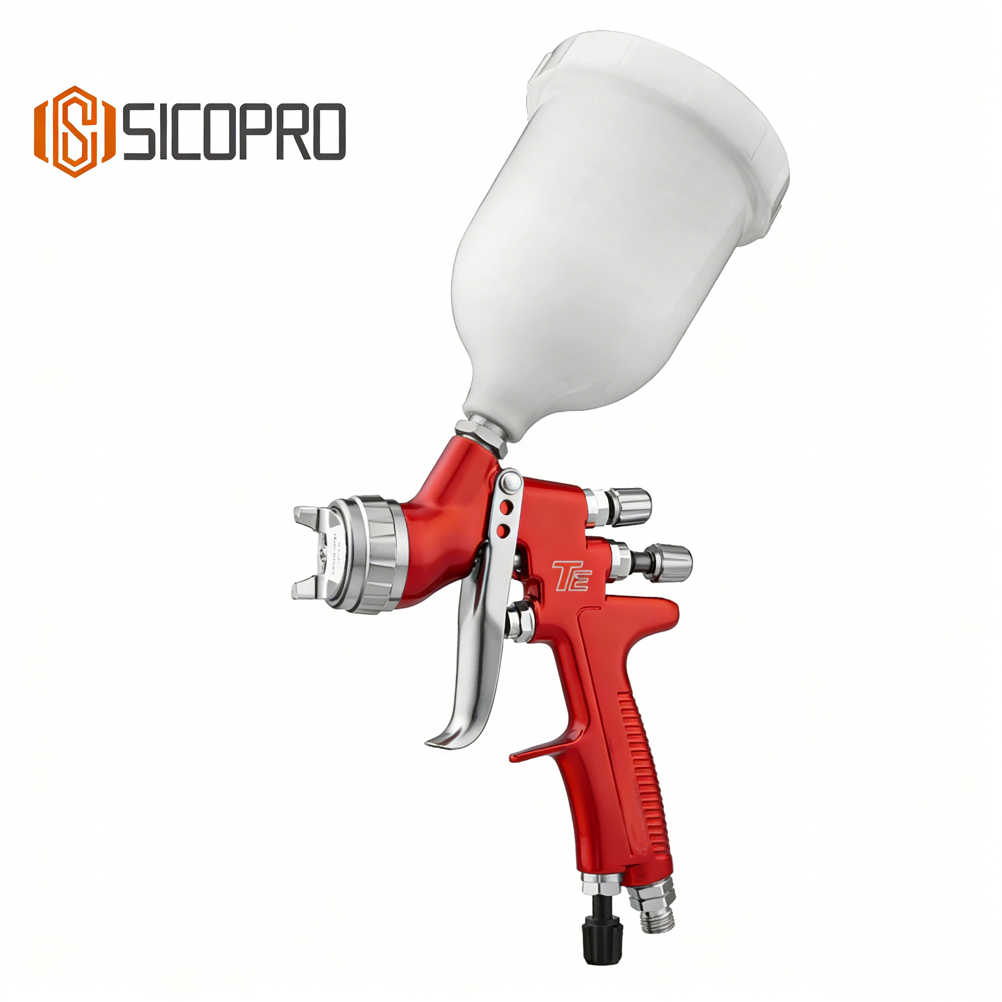 TE LVLP Gravity Feed Spray Gun – Red Edition – Automotive Refinishing Paint Gun
