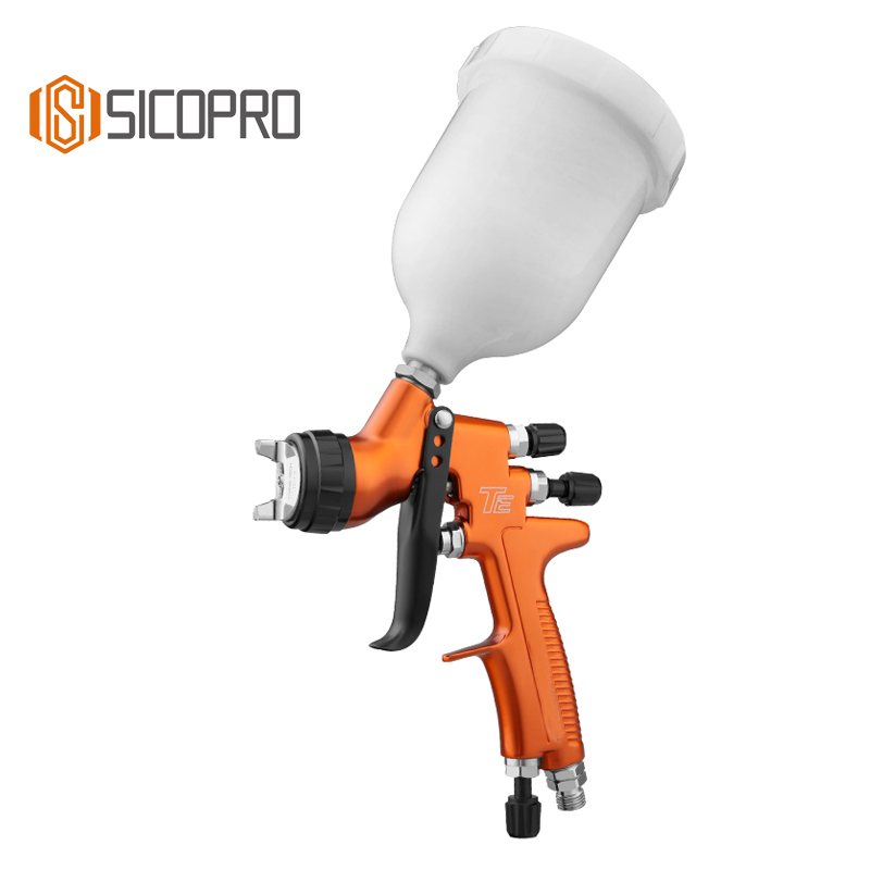 TE LVLP Gravity Feed Spray Gun – Orange Edition – Automotive Refinishing Paint Gun