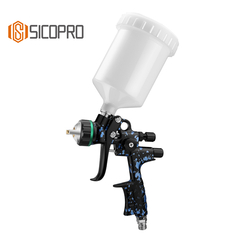 SK200 SICOPRO Custom Black Splatter LVLP Spray Gun for Refinish